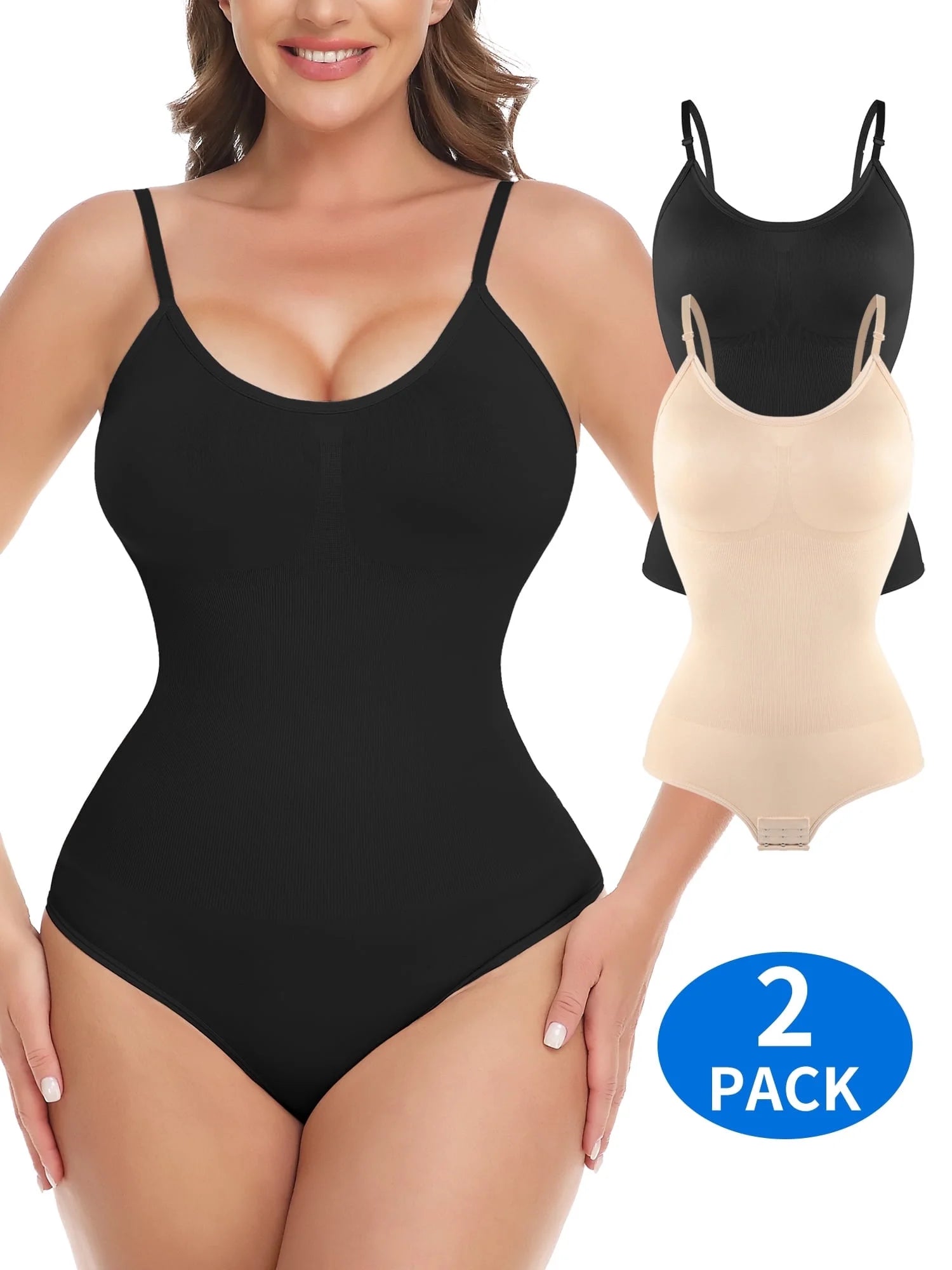 Women's Tummy Control Shapewear Bodysuit with High Waist Design